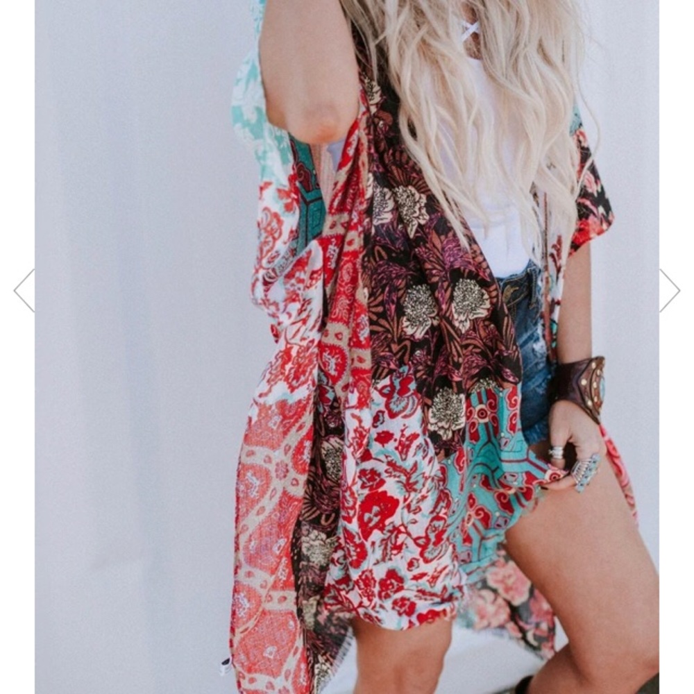 Seven Seas Patchwork print kimono
